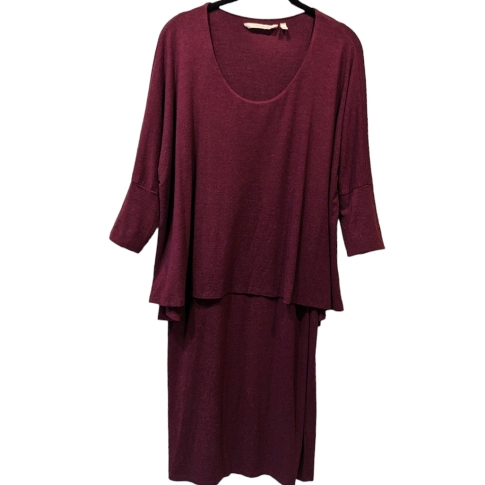 Soft Surroundings Perfect Layer Cranberry Jersey Sheath Dress (M)